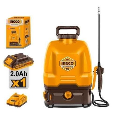 Ingco 16 Litre 2Ah 5bar Cordless Backpack Sprayer with Battery & ChargerCSPLI20162 image-2