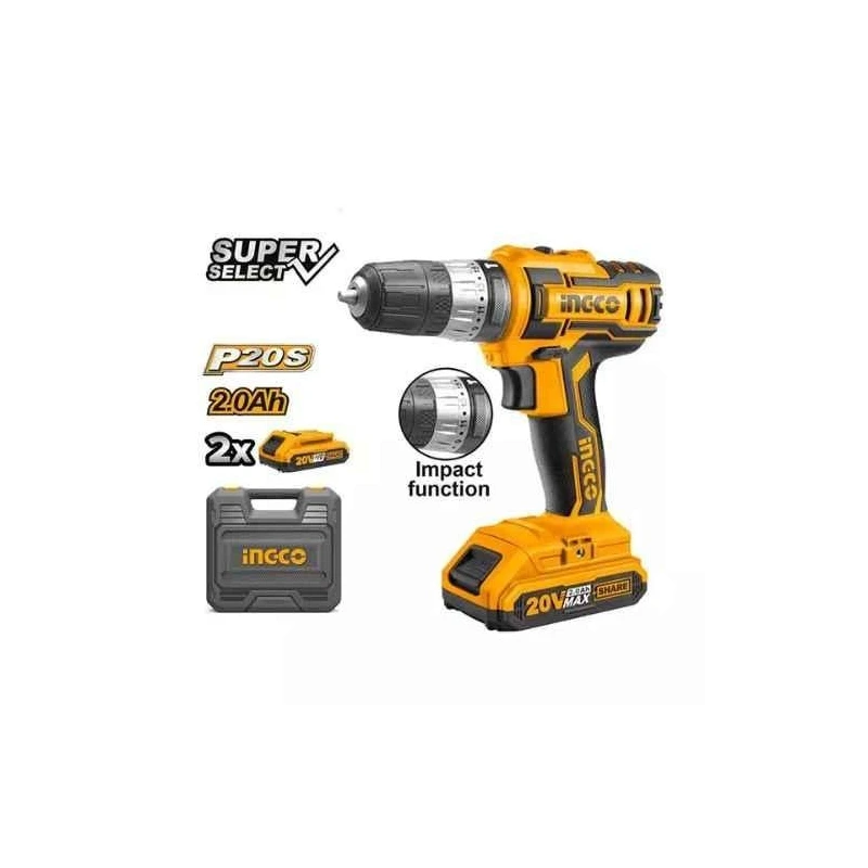 Ingco 20V 0.8-10mm Cordless Impact DrillCIDLI200215 image-2