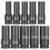 Ingco 10 Pcs 1/2 inch Deep Impact Socket Set, HKISSD12102L