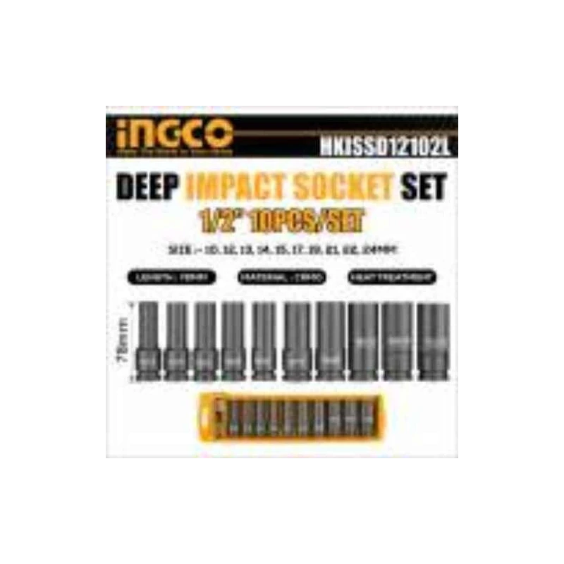 Ingco 10 Pcs 1/2 inch Deep Impact Socket SetHKISSD12102L image-3