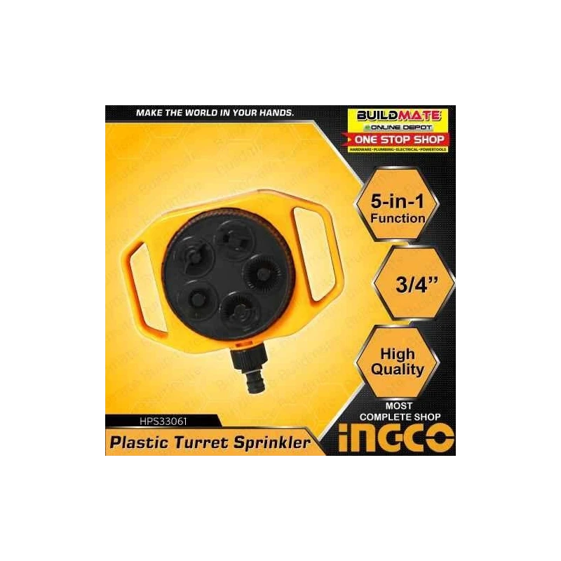 Ingco 3/4 inch 5 in 1 Plastic Turret SprinklerHPS33061 image-2