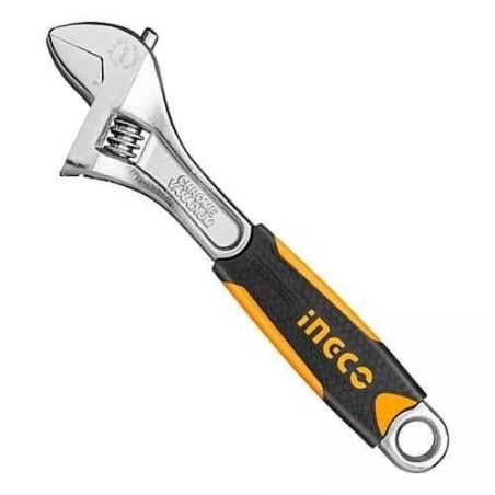 Ingco 12 inch Chrome Vanadium Steel Yellow & Black Adjustable WrenchHADW131128 image-1