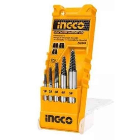 Ingco 5 Pcs Screw Extractor Set ASE008 image-1