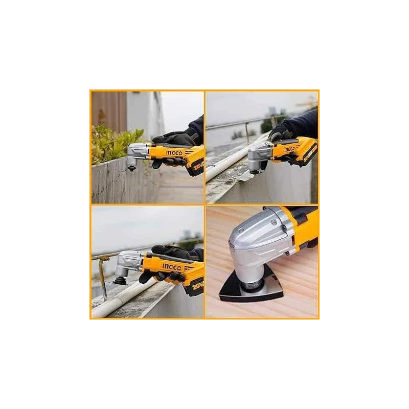 Ingco 4Ah 20V Li-ion Cordless Multi-Purpose Compact Oscillating Tool with 8 Pcs Accessory KitCMLI2001 image-1