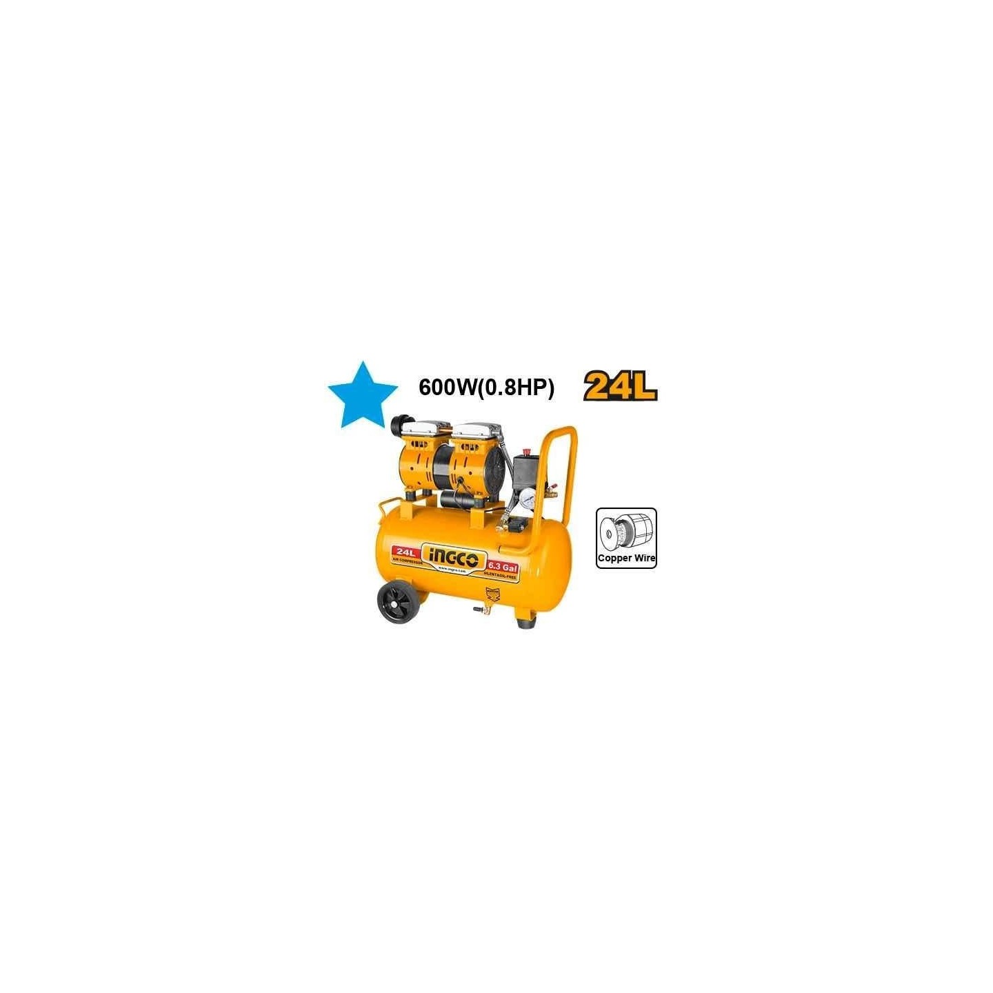 Buy Ingco ACS175241 24L Oil Free System Air Compressor online