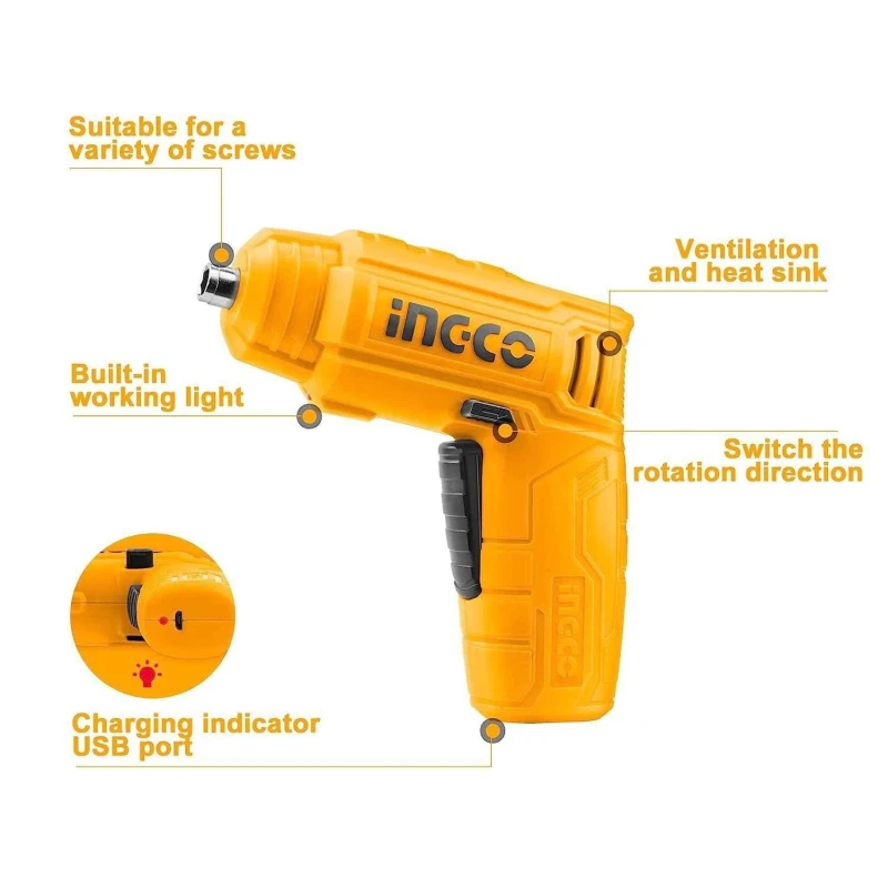 Ingco 4V Li-ion Cordless ScrewdriverCSDLI0402 image-5