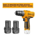 Ingco 12V Battery Operated Cordless Drill DriverCDLI12208 image-1