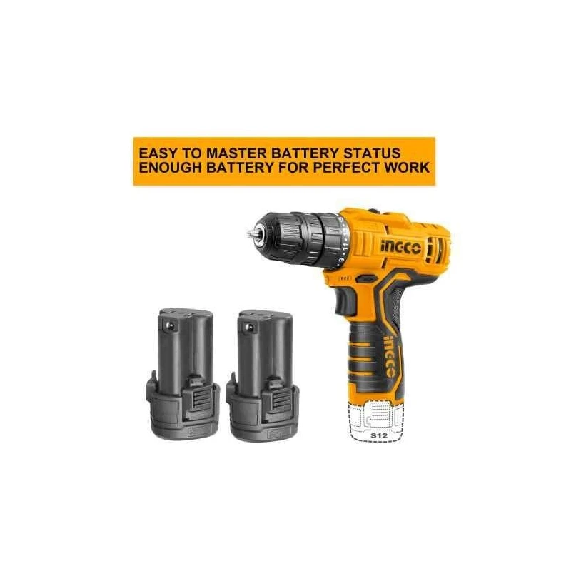 Ingco 12V Battery Operated Cordless Drill DriverCDLI12208 image-1