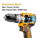 Ingco 20V 4Ah 13mm Compact Brushless Cordless Drill DriverCDLI206021 image-7