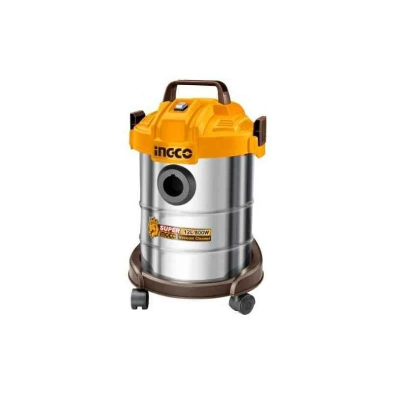 Ingco 800W 12 Litre Cartridge Filter Yellow & Silver Wet & Dry Vacuum Cleaner with AccessoriesVC14122 image-2