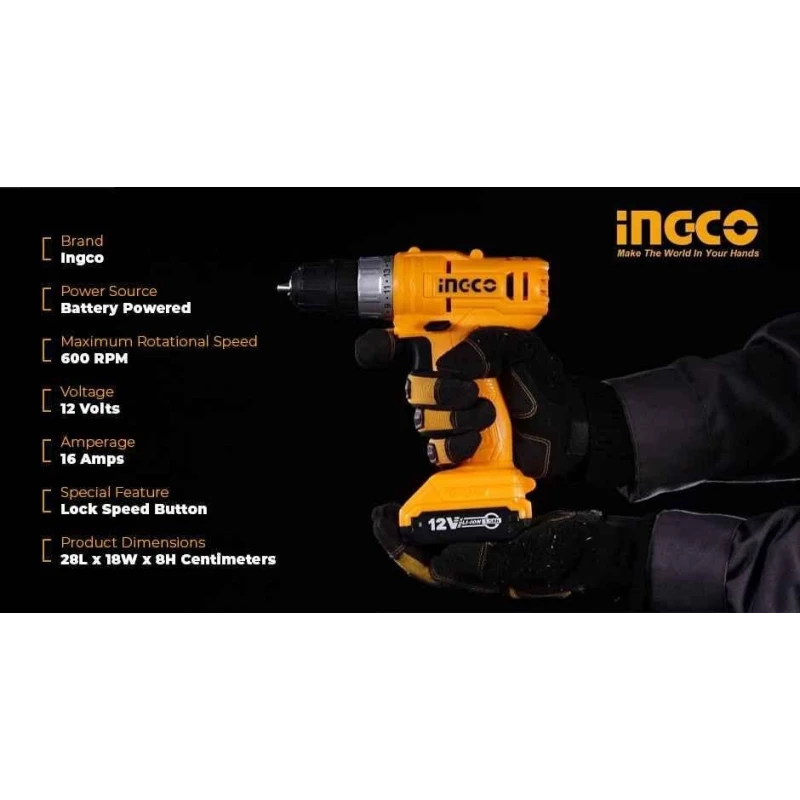 Ingco 12V Lithium-Ion Cordless DrillCDLI1211 image-4