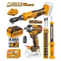 Ingco 20V 4Ah Impact Wrench3/8 inch Drive Ratchet & 70-300lm Work Lamp KitCOSLI240461 image-5