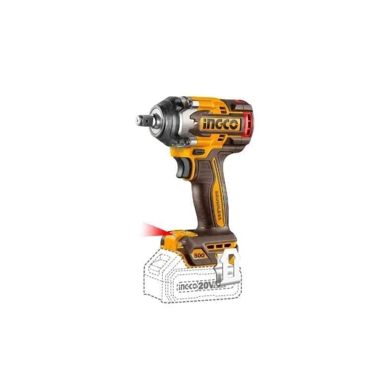 Ingco 20V 500Nm 1/2 inch Brushless Cordless Impact WrenchCIWLI20501 image-1