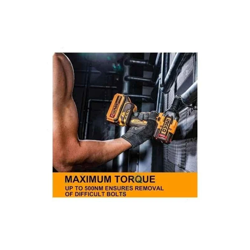 Ingco 20V 500Nm 1/2 inch Brushless Cordless Impact WrenchCIWLI20501 image-4