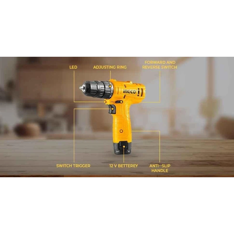 Ingco 12V 1.3Ah S12 Li-ion Cordless Drill DriverCDLI12415 image-3