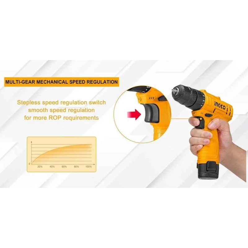 Ingco 12V 1.3Ah S12 Li-ion Cordless Drill DriverCDLI12415 image-4