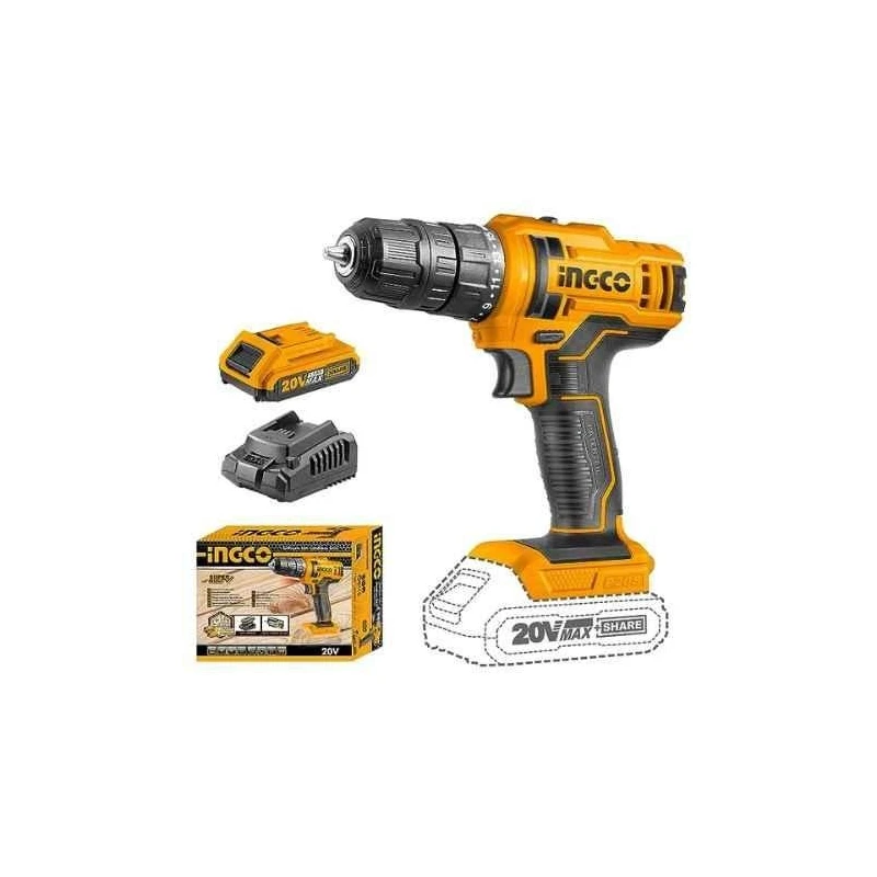 Ingco 1.5Ah 20V Lithium-Ion Cordless Drill DriverCDLI20051 image-2