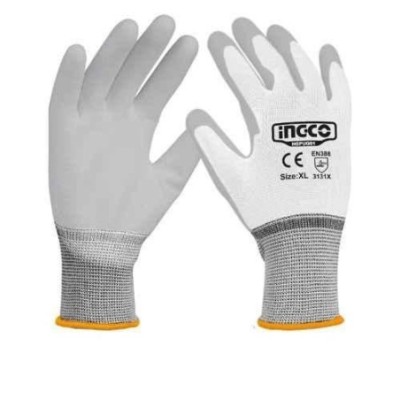 Ingco Cotton PU Gloves for Hand ProtectionSize: XLHGPUG02 image-1