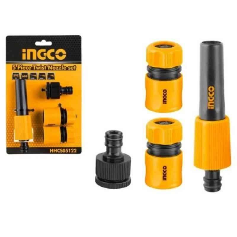 Ingco 5 Pcs Plastic Hose Quick Connector Twist Nozzle SetHHCS05122 image-4