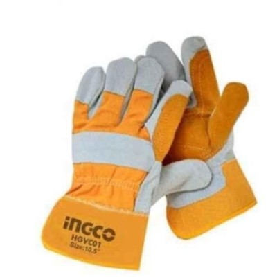 Ingco Leather Orange & Grey Heat Resistant Playhouse Safety Gloves image-1