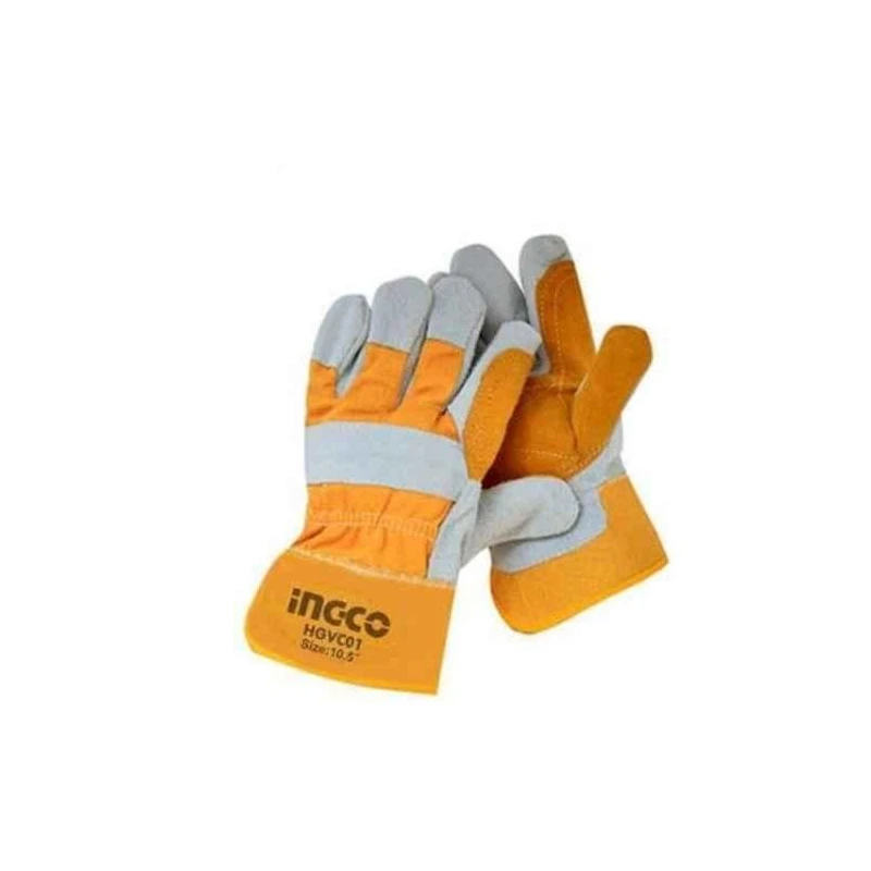 Ingco Leather Orange & Grey Heat Resistant Playhouse Safety Gloves image-1