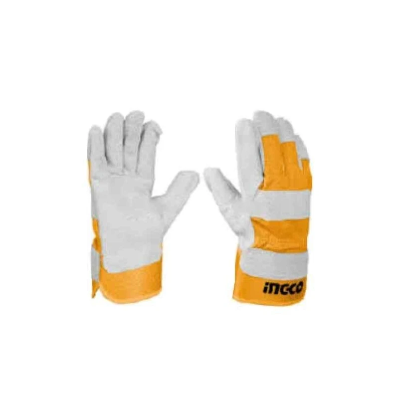 Ingco Leather Orange & Grey Heat Resistant Playhouse Safety Gloves image-3
