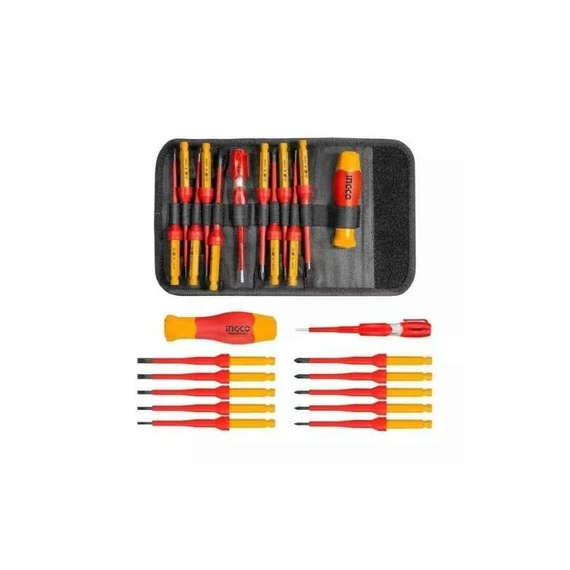 Ingco Yellow & Red Screwdriver SetHKISD1201  image-1
