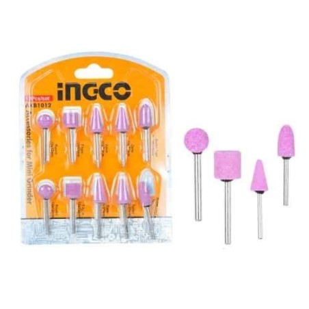 Ingco 10 Pcs Mounted Stone Set for Mini Die GrinderAKB1012 image-1