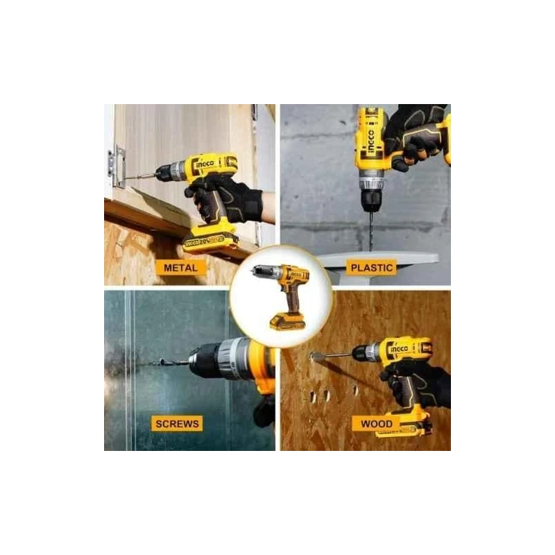 Ingco 54 Pcs 0-1500rpm 20V Impact Drill Machine KitCIDLI201452 image-6