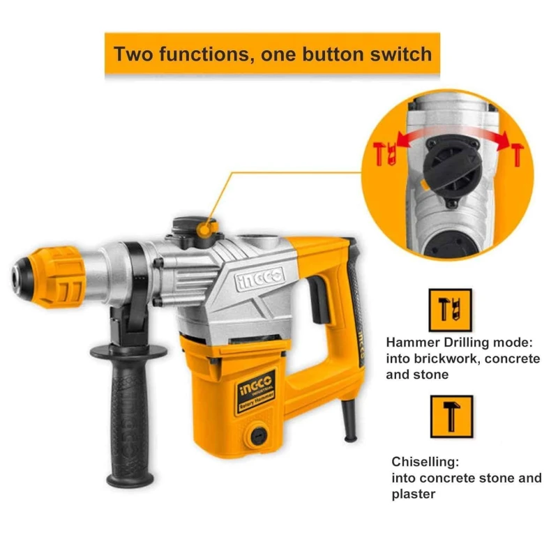 Ingco 1050W 3 Functions Industrial Rotary Hammer DrillRH150038 image-3
