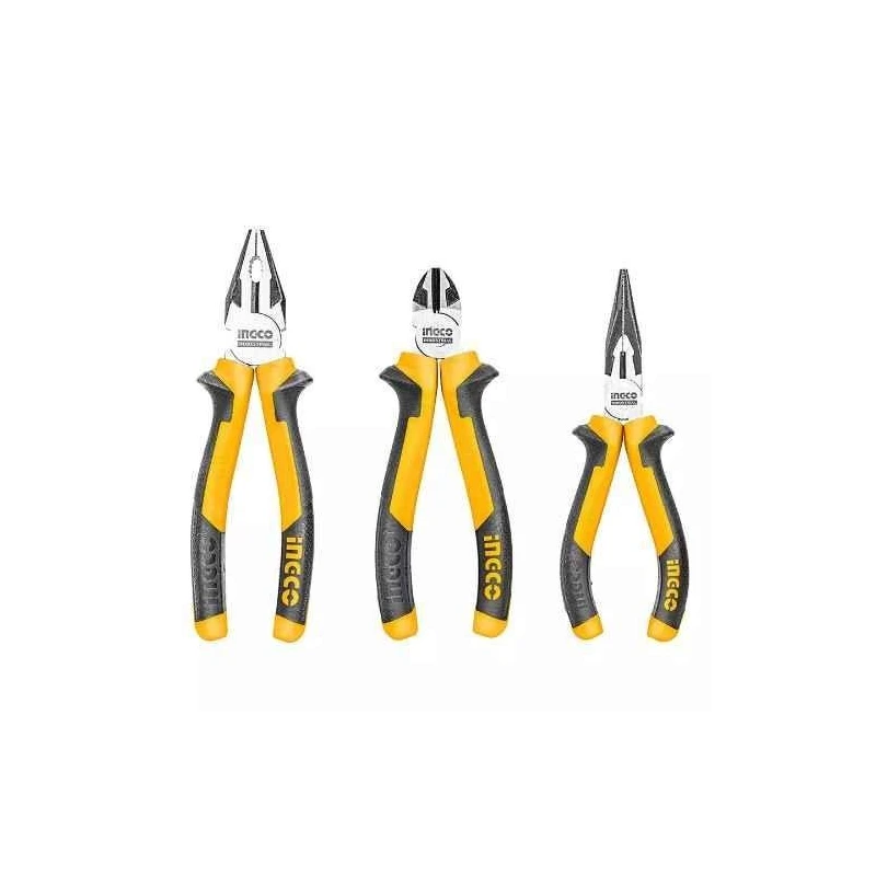 Ingco 3 Pcs 86 & 6 inch CombinationCutting & Needle Nose Plier SetHkps28318 image-1