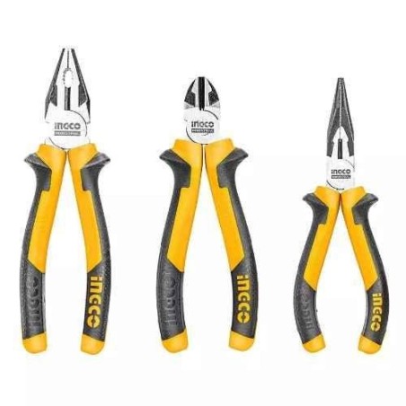 Ingco 3 Pcs 86 & 6 inch CombinationCutting & Needle Nose Plier SetHkps28318 image-1