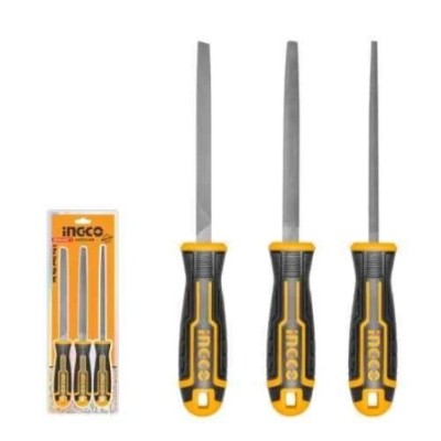 Ingco 3 Pcs 8 inch Steel File SetHKTFS1308 image-1