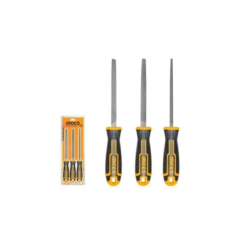 Ingco 3 Pcs 8 inch Steel File SetHKTFS1308 image-1