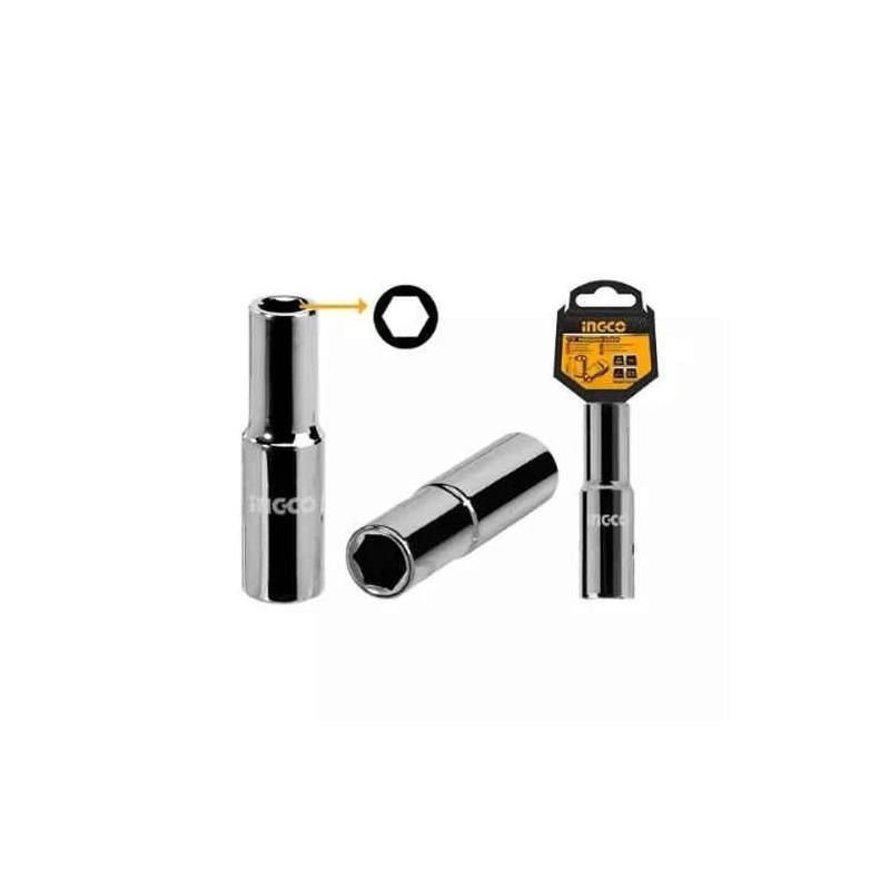 Ingco HHAST12173L 17mm 1/2 inch Chrome Vanadium Steel Hexagonal Black Nickle Plated Square Drive Socket image-1