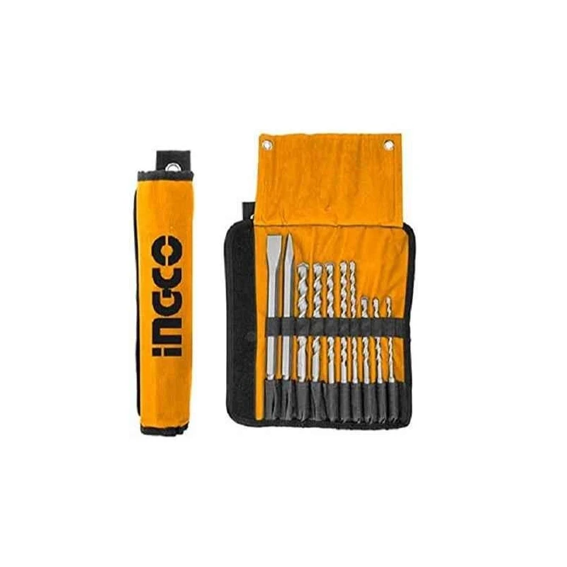 Ingco 10 Pcs Hammer Drill Bits & Chisel SetAKD2101 image-1