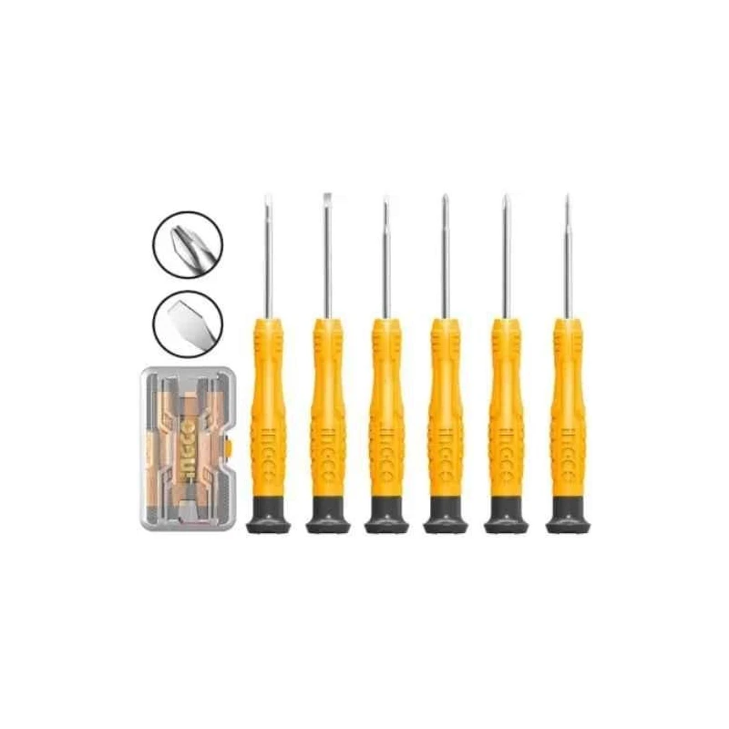 Ingco 6 Pcs Precision Screwdriver Set (Pack of 6)HKSD0618 image-1