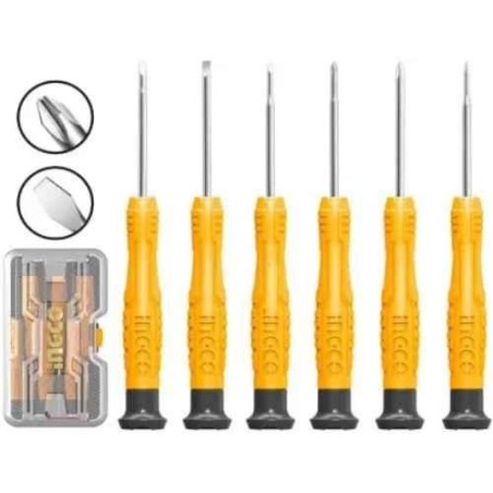 Ingco 6 Pcs Precision Screwdriver Set (Pack of 6)HKSD0618 image-1