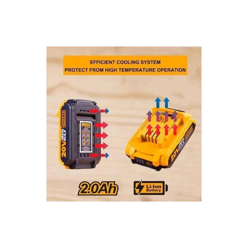 Ingco 20V Li-ion Solar Battery with ChargerFBCPK1214 image-3