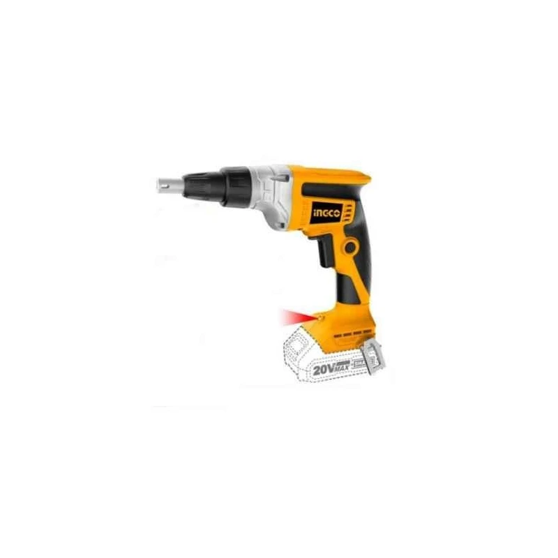 Ingco 20V Cordless Drywall Screwdriver with 2Ah Battery PackChargerScrewdriver Bit & Bit HolderCDSLI204200 image-1
