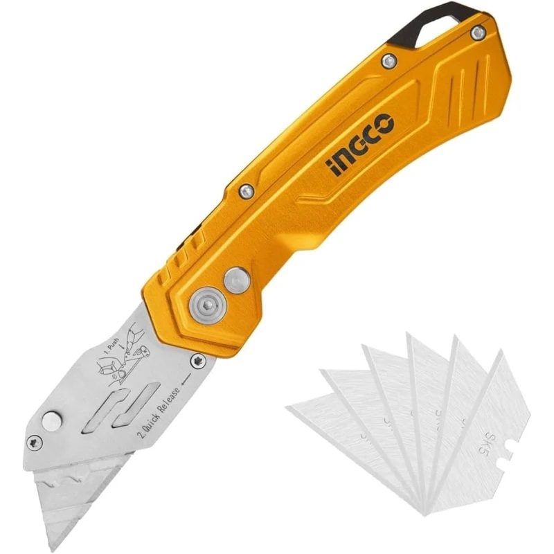 Buy Ingco HUK6288 Folding Knife with Cutter Blades online