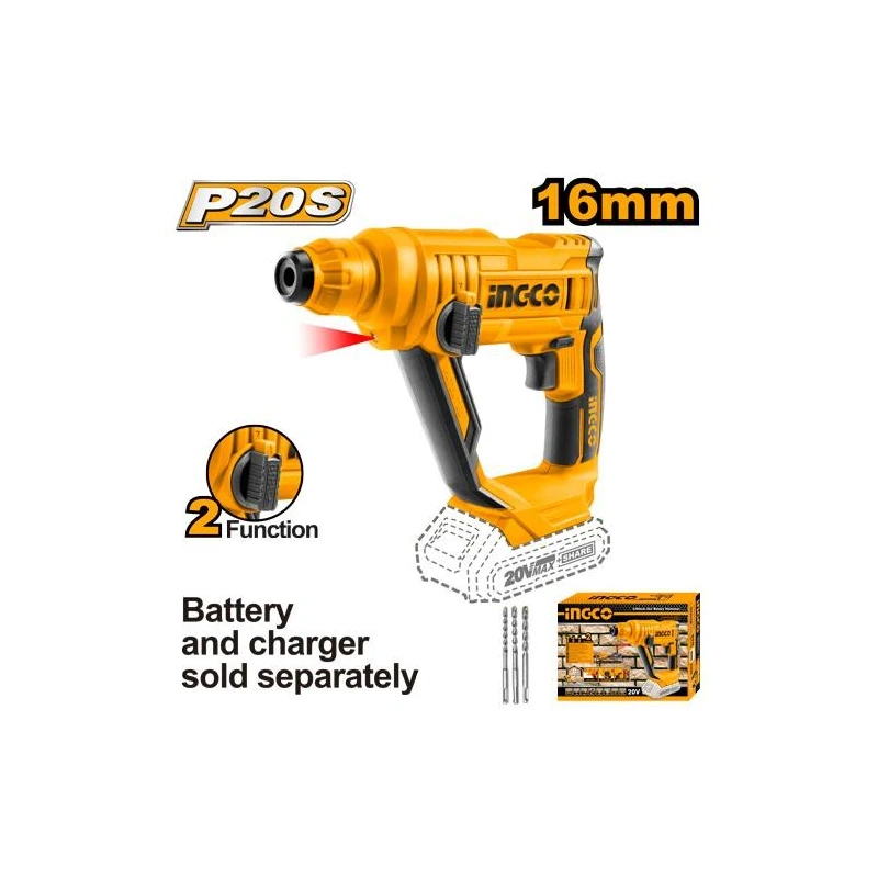 Buy Ingco CRHLI1601 20V Lithium-Ion Rotary Hammer online