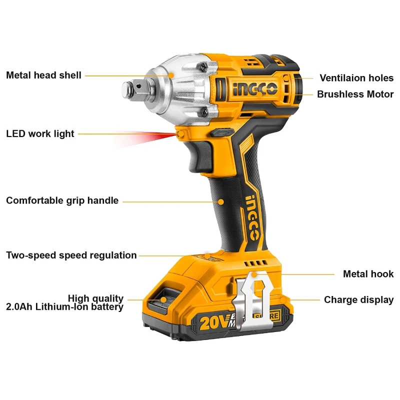 Buy Ingco CIWLI2001 20V Lithium-Ion Impact Wrench online