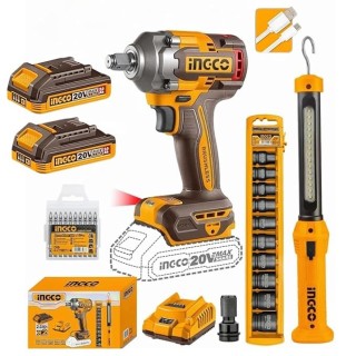 Buy Ingco COSLI23048 Cordless Impact Wrench Kit online