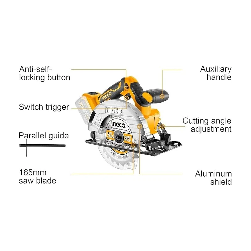 Buy Ingco CSLI1651 Battery Operated Circular Saw online