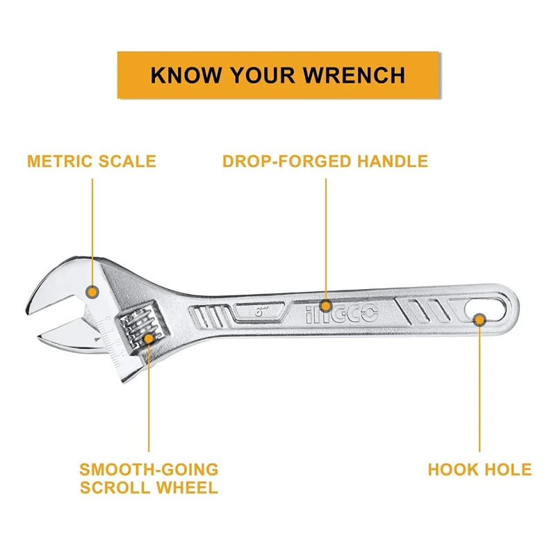 Buy Ingco HADW131062 Adjustable Wrench online