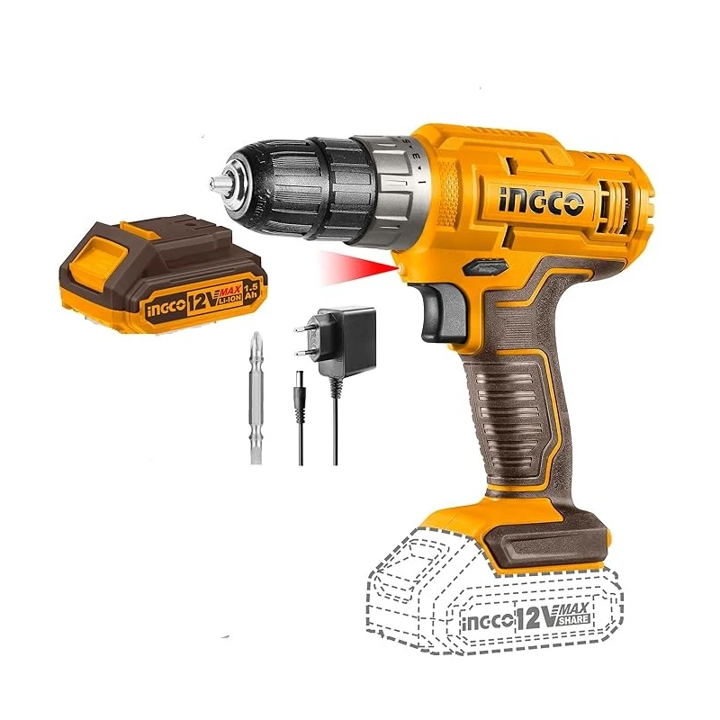 Buy Ingco CDLI1218 12V 0-750rpm Cordless Drill online