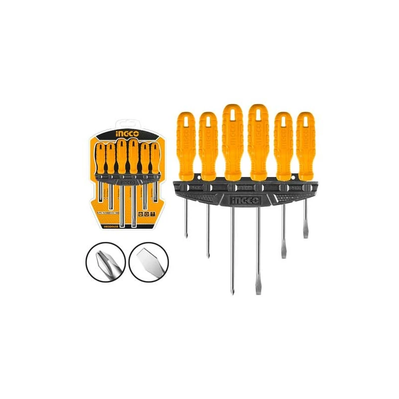 Buy Ingco HKSD0658 Yellow Screwdriver Set online