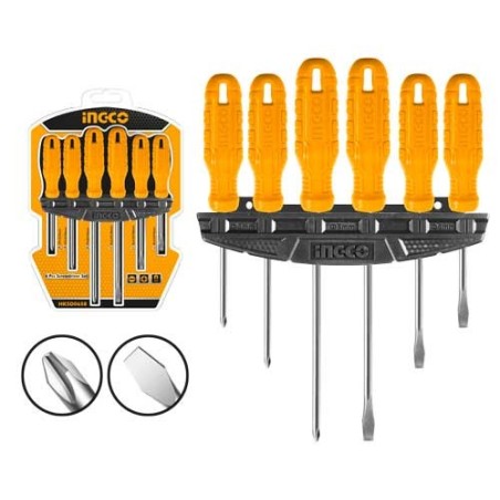 Buy Ingco HKSD0658 Yellow Screwdriver Set online