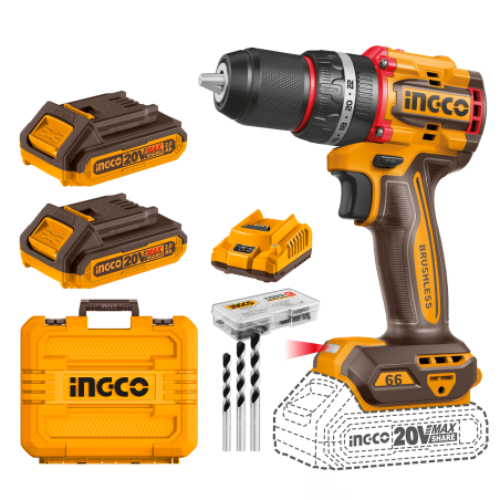 Buy Ingco CDLI20668 2Ah Compact Brushless Cordless Drill online